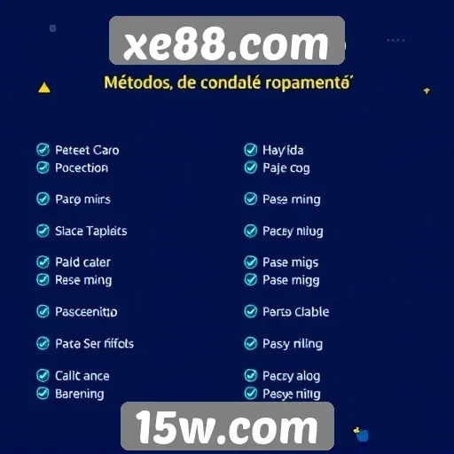 Métodos de pagamento aceitos no xe88.com